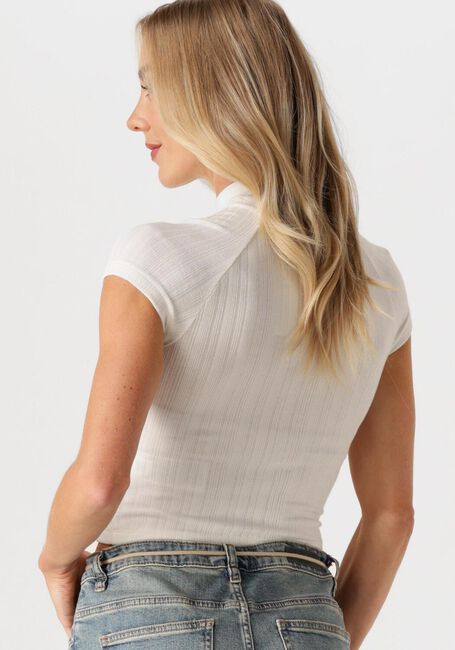 Ecru CALVIN KLEIN Top WARM TEXTURE RIB MOCKNECK TOP - large