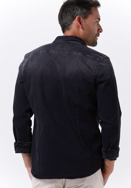 Donkergrijze PUREWHITE Casual overhemd PLAIN DENIM SHIRT WITH BLUE PEARL BUTTONS - large