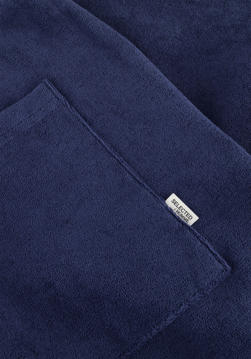 Donkerblauwe SELECTED MEN Korte broek SLHLOOSE-TALON TOWEL JERSEY SHORTS - large