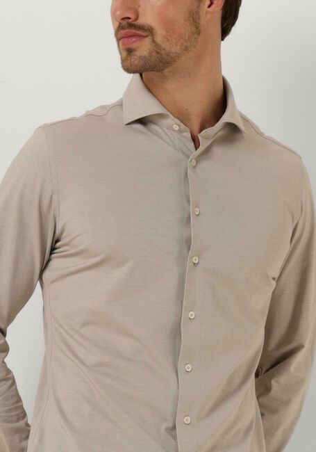 Beige PROFUOMO Klassiek overhemd SHIRT X-CUTAWAY JAPANESE KNITTED - large