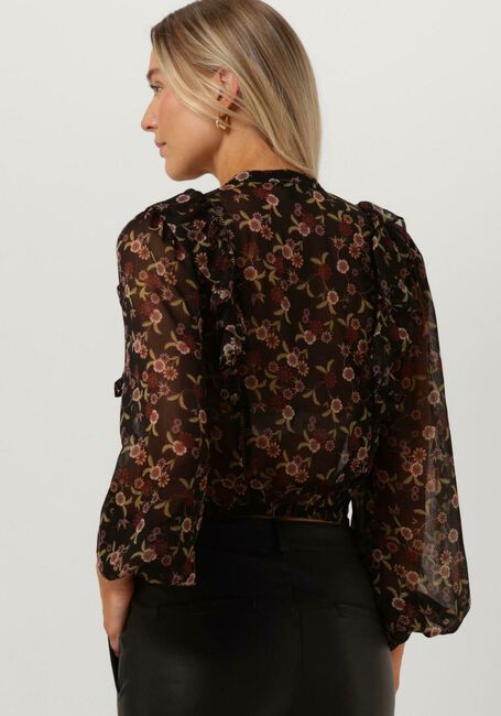 Zwarte GUESS Blouses LS DIONNE TIE FRONT TOP - large