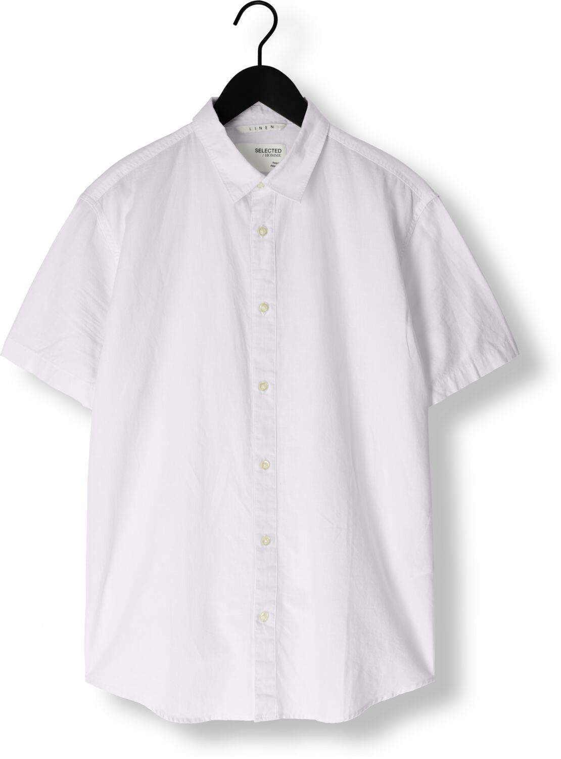 SELECTED HOMME Heren Overhemden Slhreg-sun Shirt Ss Noos Wit