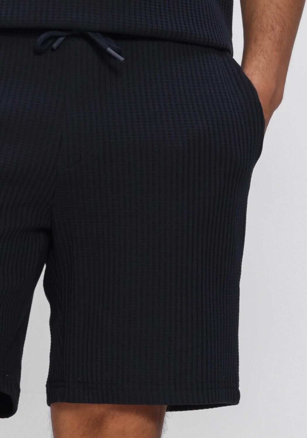 Donkerblauwe DSTREZZED Korte broek LOGAN WAFFLE SWEATSHORT - large