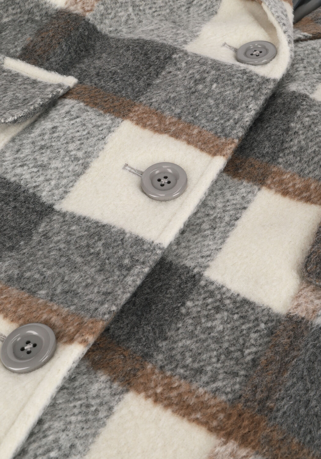 Beige NA-KD Mantel CHECKED OVERSIZED BELTED COAT - large