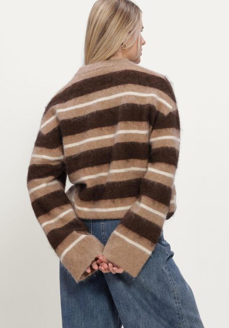 Bruine CATWALK JUNKIE Trui BRUSHED STRIPED KNIT - large