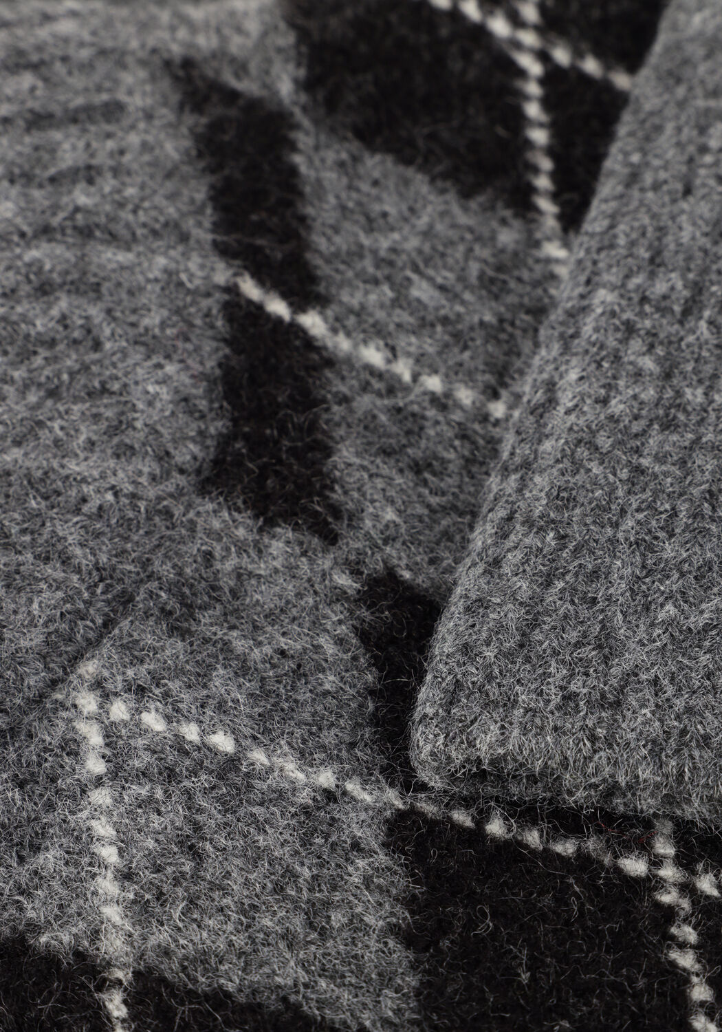 Grijze NEO NOIR Blouses KICK CHECK KNIT BLOUSE - large