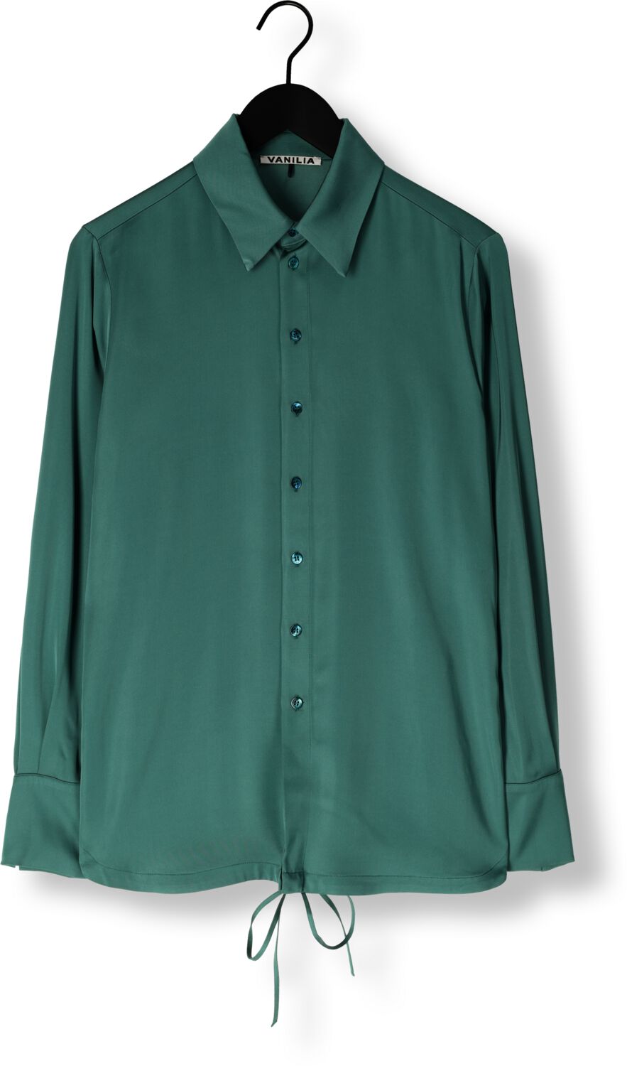 VANILIA Dames Blouses Satin Wrap Blouse Groen