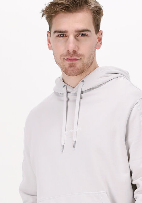 Lichtgrijze CALVIN KLEIN Sweater MONOGRAM LOGO HOODIE - large