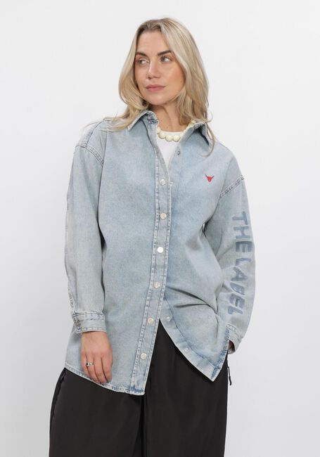 Lichtblauwe ALIX THE LABEL Blouses LADIES WOVEN FLOWY DENIM OVERSIZED BLOUSE - large