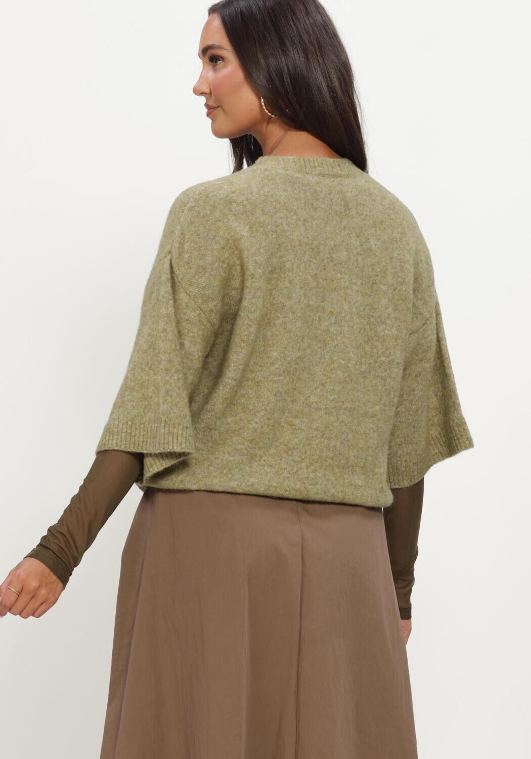 Groene MINUS Trui MSCHERYL KNIT PULLOVER - large