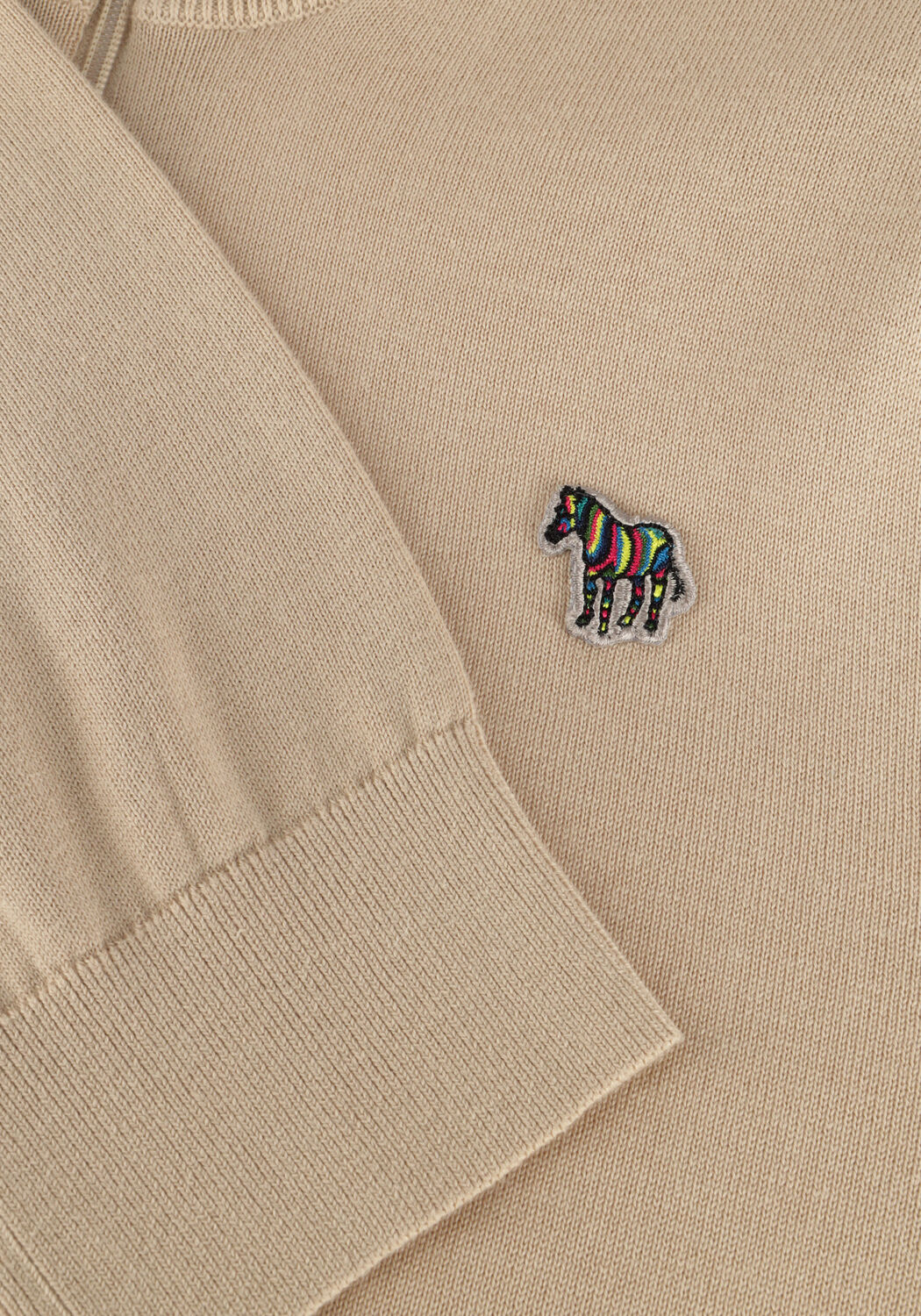 Beige PS PAUL SMITH Trui MENS SWEATER ZIP NECK ZEB BAD - large