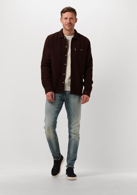 Bruine CAST IRON Casual overhemd LONG SLEEVE SHIRT SOLID REGULAR FIT - large