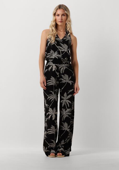 Zwarte JANSEN AMSTERDAM Jumpsuit VP425 JERSEY PRINTED SLEEVELESS JUMPSUIT WITH HALTER NECKLINE - large