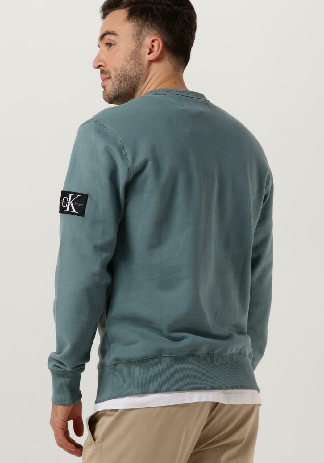 CALVIN KLEIN Heren Truien & Vesten Badge Crew Neck Blauw