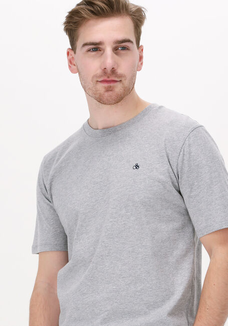 Grijze SCOTCH & SODA T-shirt CREWNECK JERSEY T-SHIRT - large