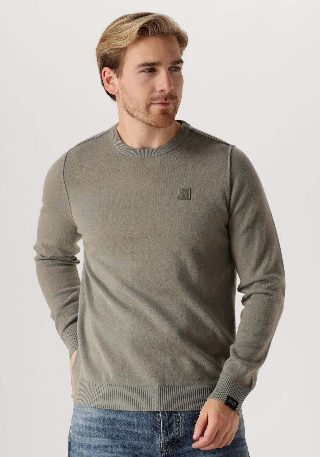 Butcher of Blue Groene Graniet Crew Sweater Stijlvol en veelzijdig Gray Heren
