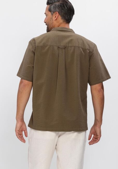 Khaki FOR&Eacute;T Casual overhemd PEER SEERSUCKER REGULAR SS SHIRT - large