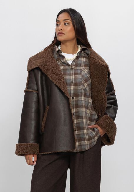 Bruine ELEH Leren jas EFW260149 - large