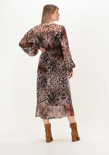Bruine SUMMUM Midi jurk DRESS FEATHERS - large