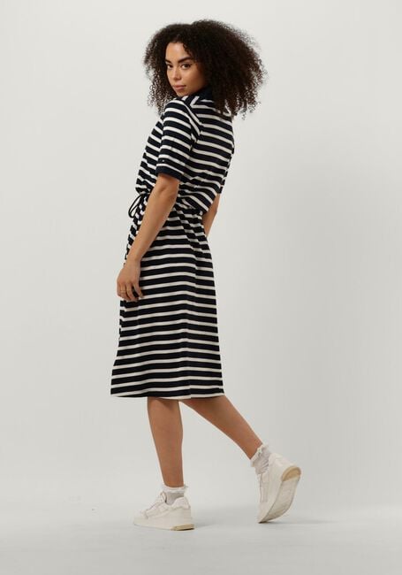 Blauwe TOMMY HILFIGER Midi jurk RLX F+F STRIPE POLO RS 1/2SLV - large