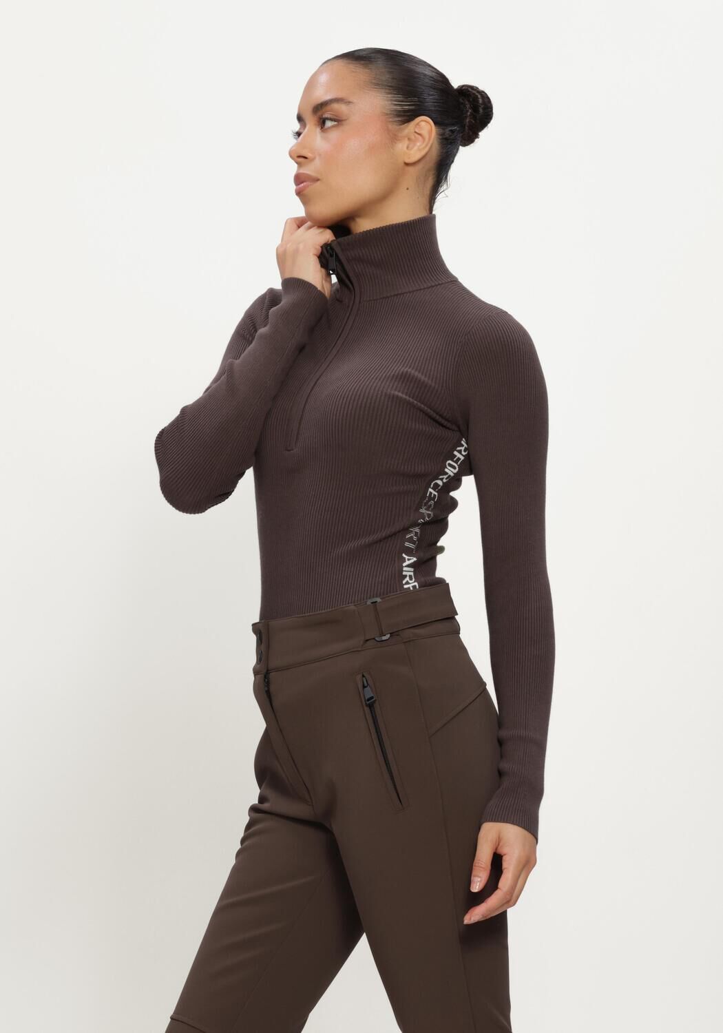 AIRFORCE Dames Truien & Vesten Ruby Ribbed Pully Bruin