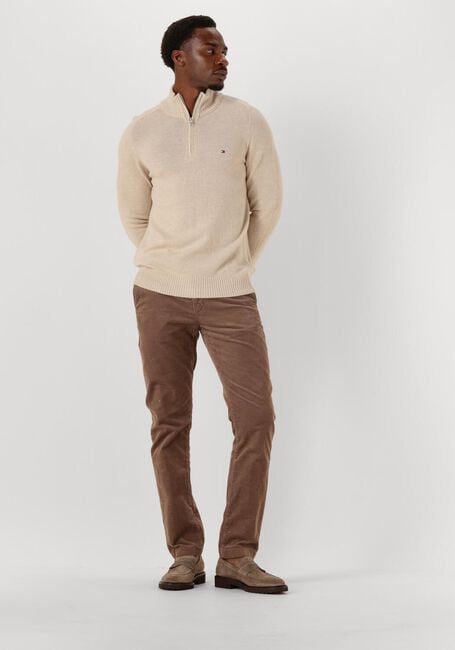 Ecru TOMMY HILFIGER Trui LAMBSWOOL ZIP MOCK - large