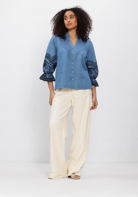 Blauwe MOS MOSH Blouses MMSTOMIN EMB SHIRT - large