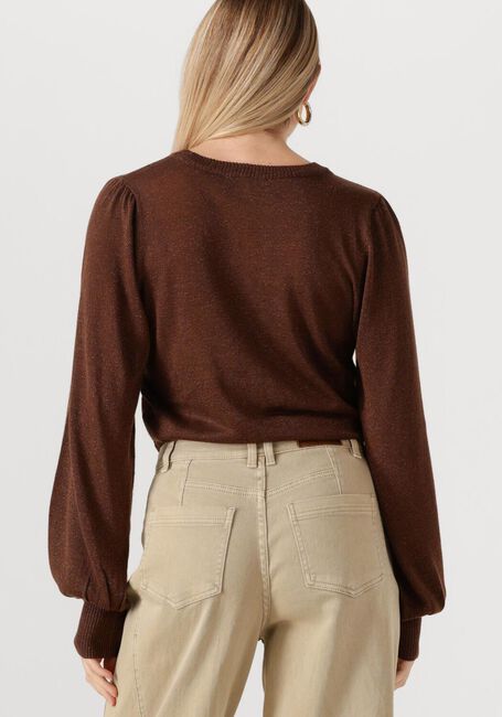 Bruine MINUS Top LIVA METALLIC LONG SLEEVE - large