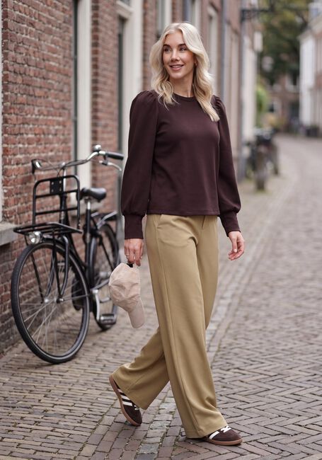 Zand OBJECT Wijde broek OBJLISA WIDE PANT - large