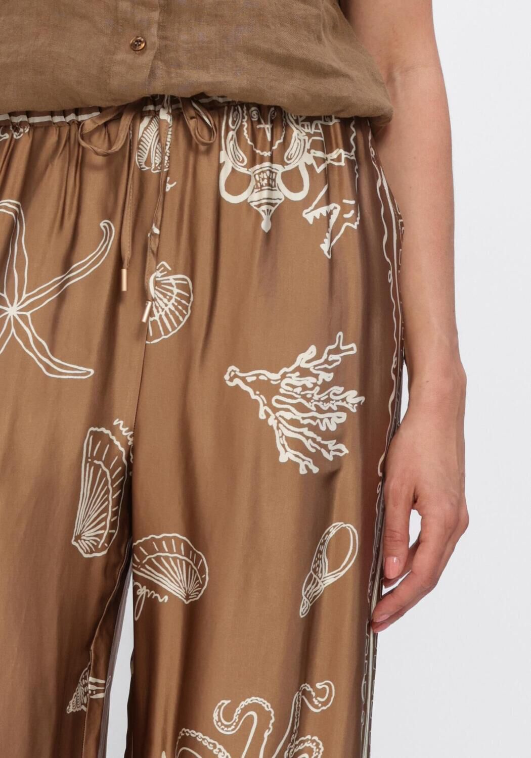 Zand NUKUS Wijde broek VALERIE PANTS PRINT - large