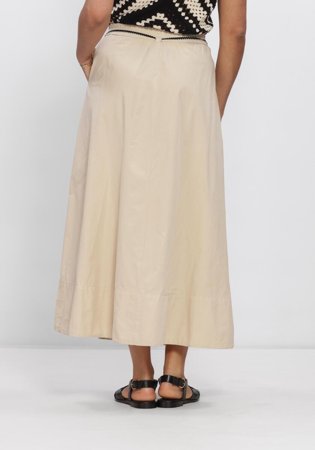 Khaki SUMMUM Rokken SKIRT BREEZY COTTON CANVAS - large