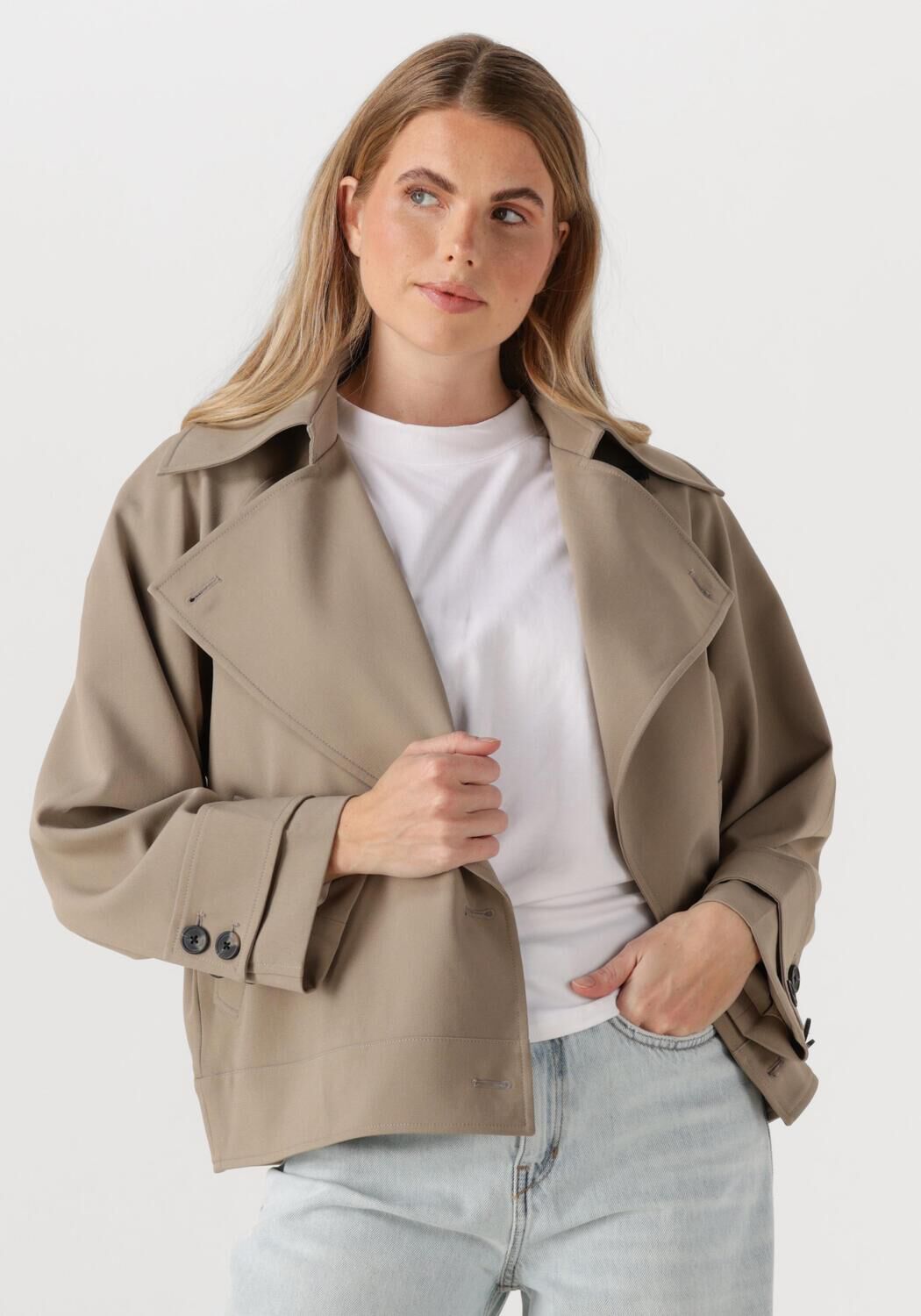 SECOND FEMALE Dames Jassen Silvie Trench Jacket Beige