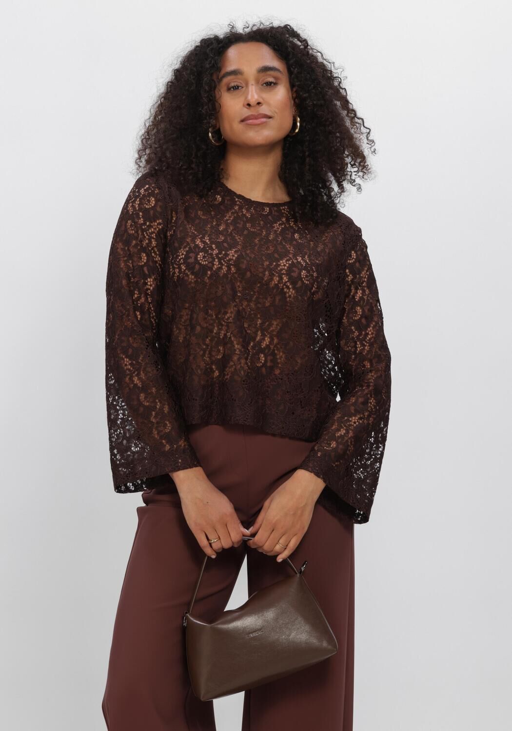 Bruine STUDIO ANNELOES Top Amaya lace top - large