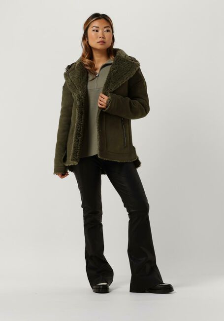 Donkergroene BEAUMONT Teddy jas REVERSIBLE BIKER JACKET - large