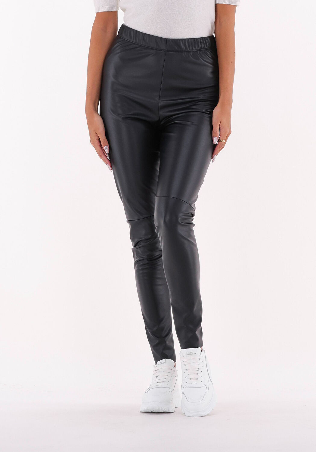 zwarte penn ink legging trousers leatherlook