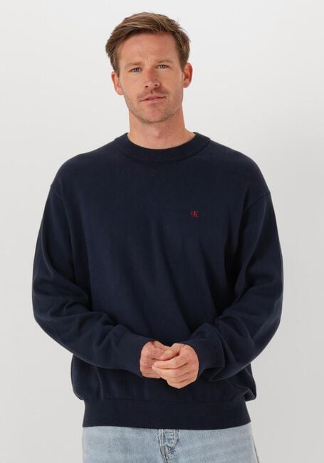 Donkerblauwe CALVIN KLEIN Trui LS EZ CORRON CREWNK SWEATER 12GG - large