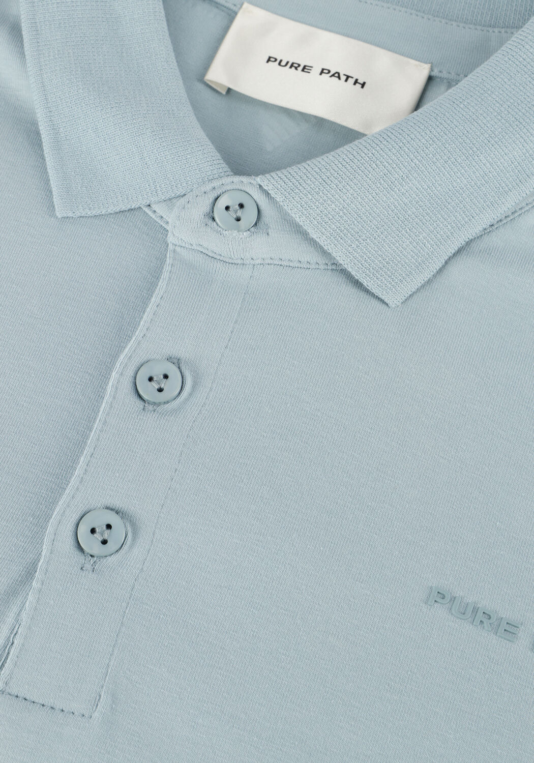 Lichtblauwe PURE PATH Polo REGULAR FIT POLO SS T-SHIRTS - large