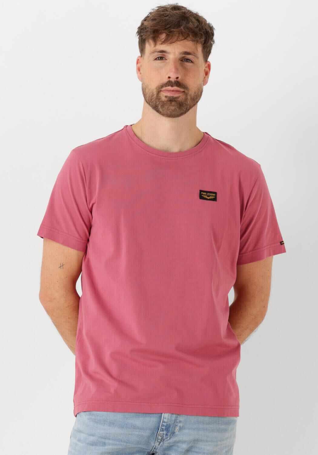 PME LEGEND Heren Polo's & T-shirts Short Sleeve R-neck Guyver Tee Roze