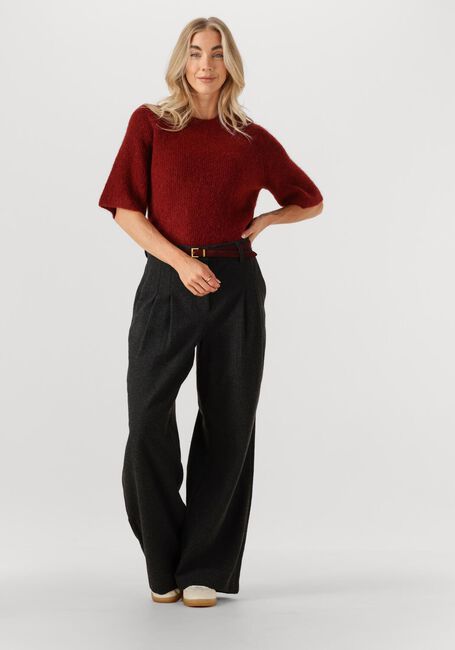 Donkergrijze MSCH COPENHAGEN Wijde broek MSCHSEBA HW PANTS - large