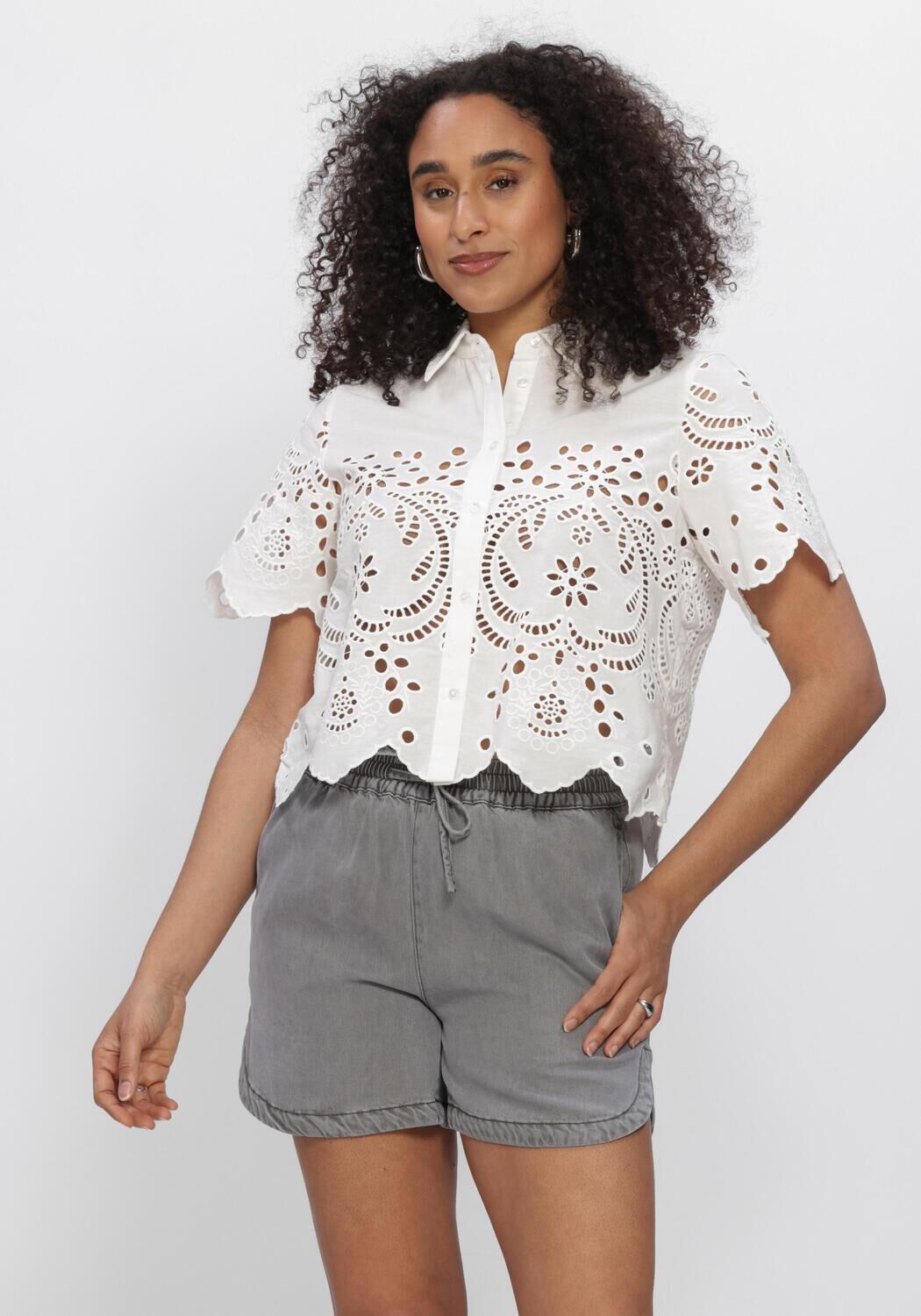 Witte OBJECT Top OBJELENA S/S CROP TOP E VIP 26 - large