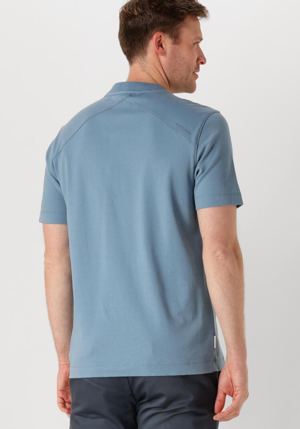 CAST IRON Heren Polo's & T-shirts Short Sleeve R-neck Regular Fit Interlock Blauw