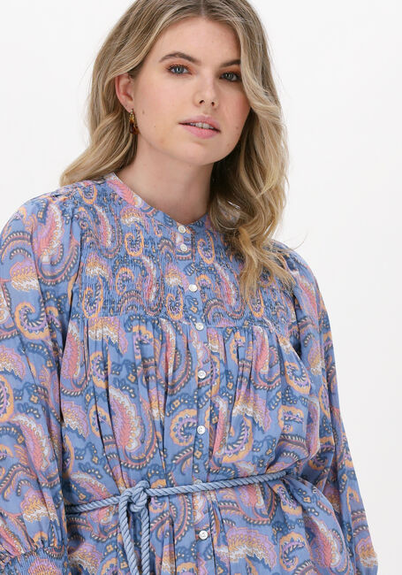 Lichtblauwe ANTIK BATIK Maxi jurk PIETRA LONGDRESS - large