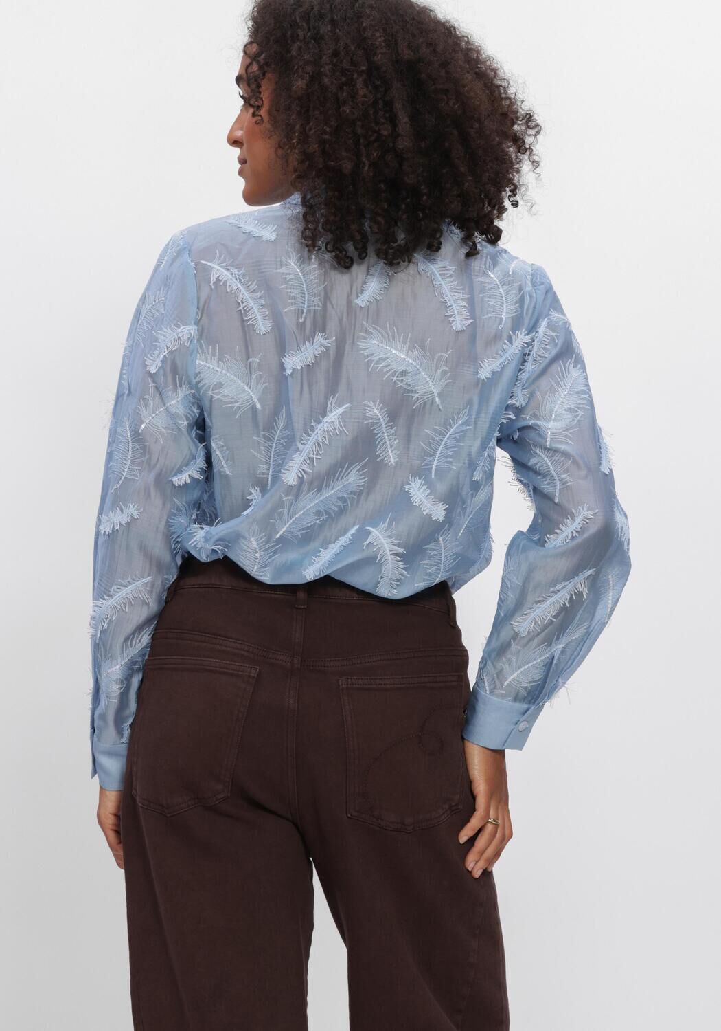 Lichtblauwe NUKUS Blouses AYSHA BLOUSE FEATHERS - large