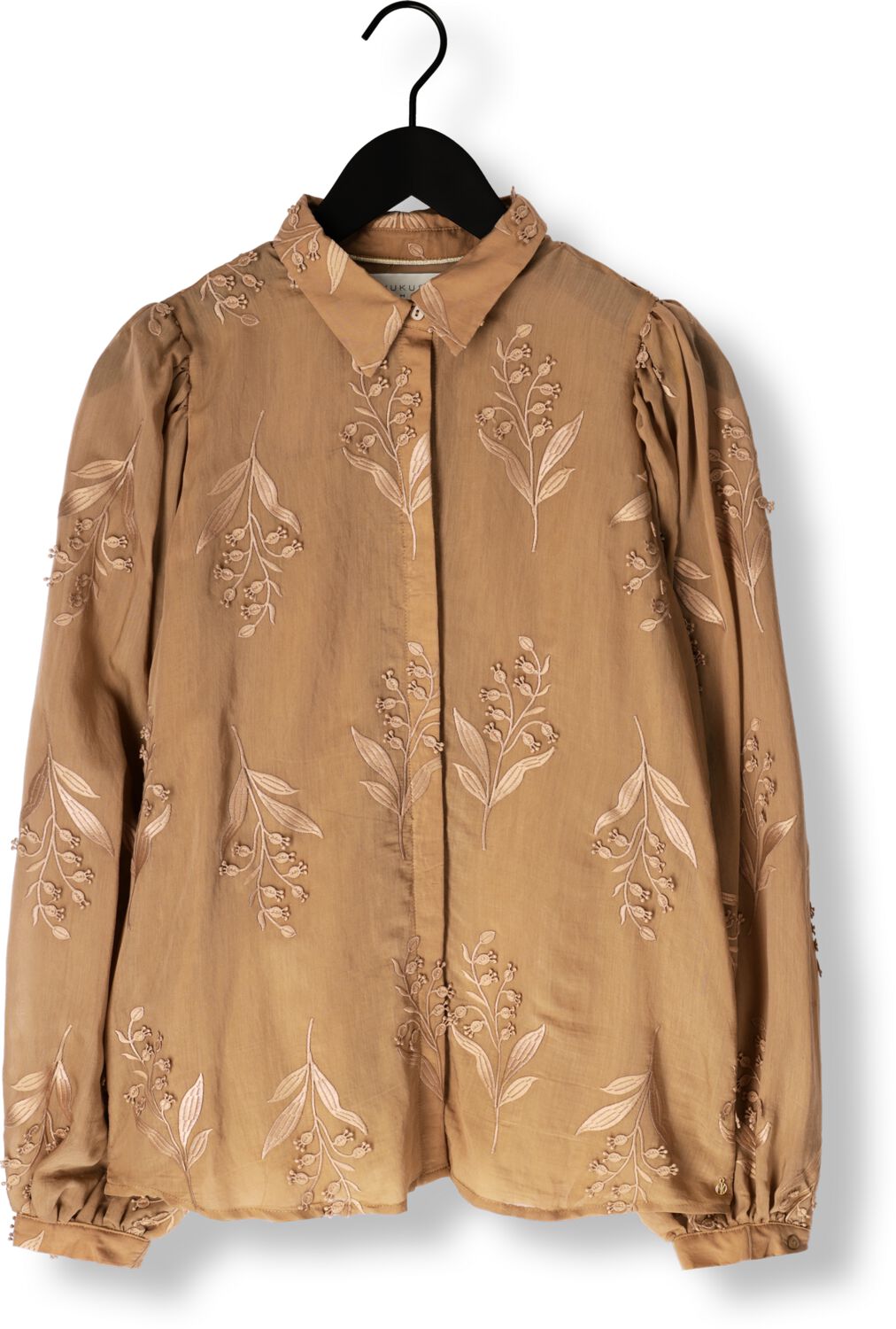 NUKUS Dames Blouses Jolies Blouse Embroidery Camel