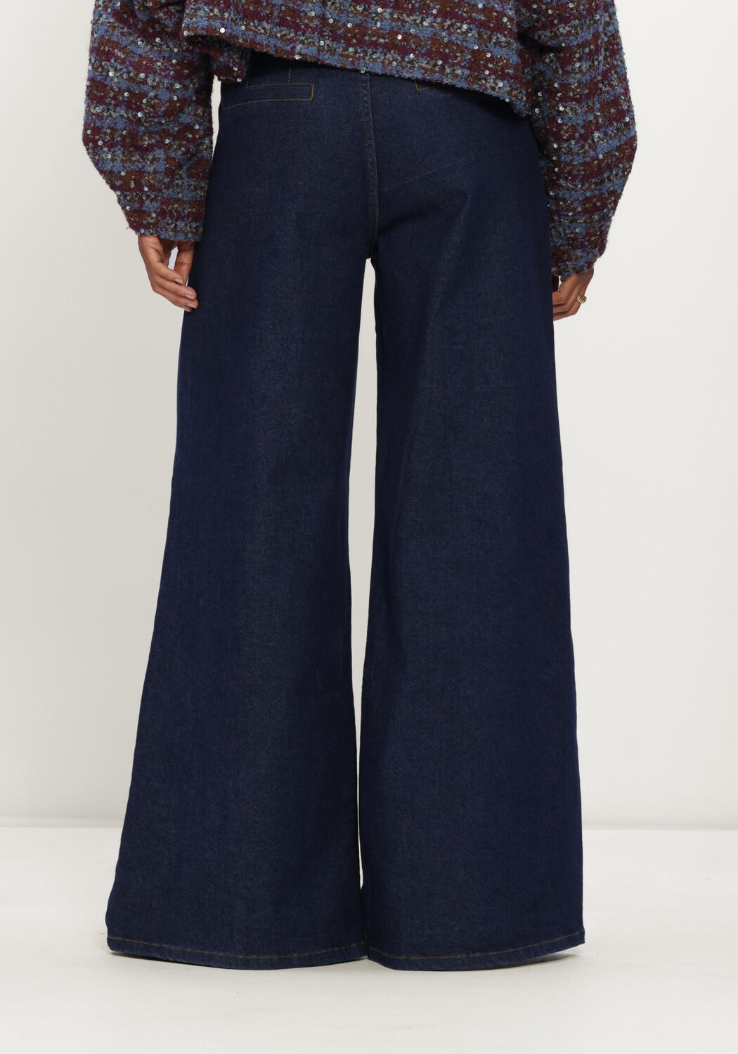 Donkerblauwe AMAYA AMSTERDAM Wijde broek ARIA PANTS - large