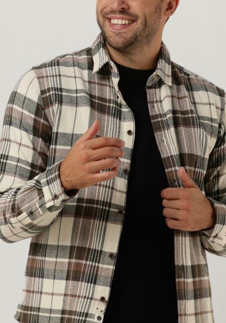 Beige ANERKJENDT Casual overhemd AKLOUIS BRUSHED CHECK - large