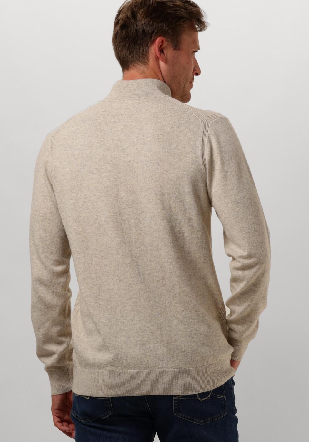 PROFUOMO Heren Truien & Vesten Pullover Half Zip Button Bruin