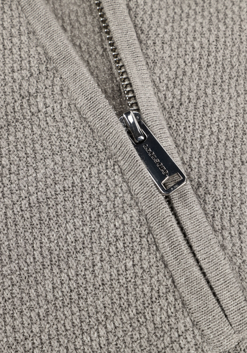 Blauwe PROFUOMO Trui PULLOVER HALF ZIP TWINKLE SLUB - large