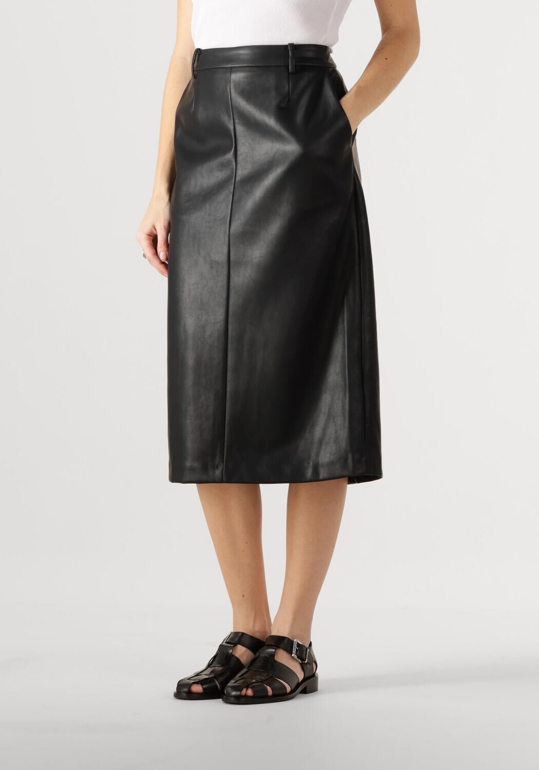 NEO NOIR Dames Rokken Netti Faux Leather Skirt Zwart