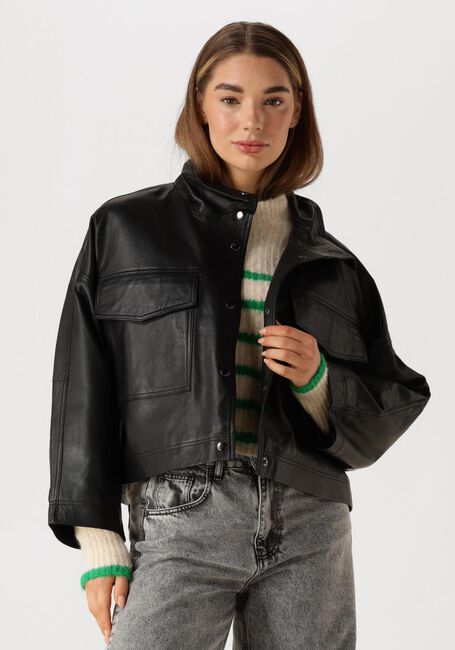 Zwarte CO'COUTURE Jassen PHOEBECC LEATHER BOX JACKET - large